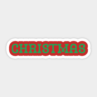 Green CHRISTMAS Lettering on Black Minimal Festive Holiday Aesthetic Sticker